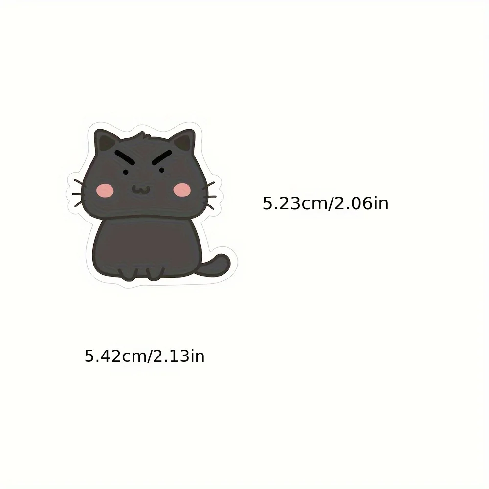 50PCS Cute Expression Kitten Cat Stickers Funny Waterproof Decoration Book Phone Case Water Cup Luggage Guitar DIY Decal