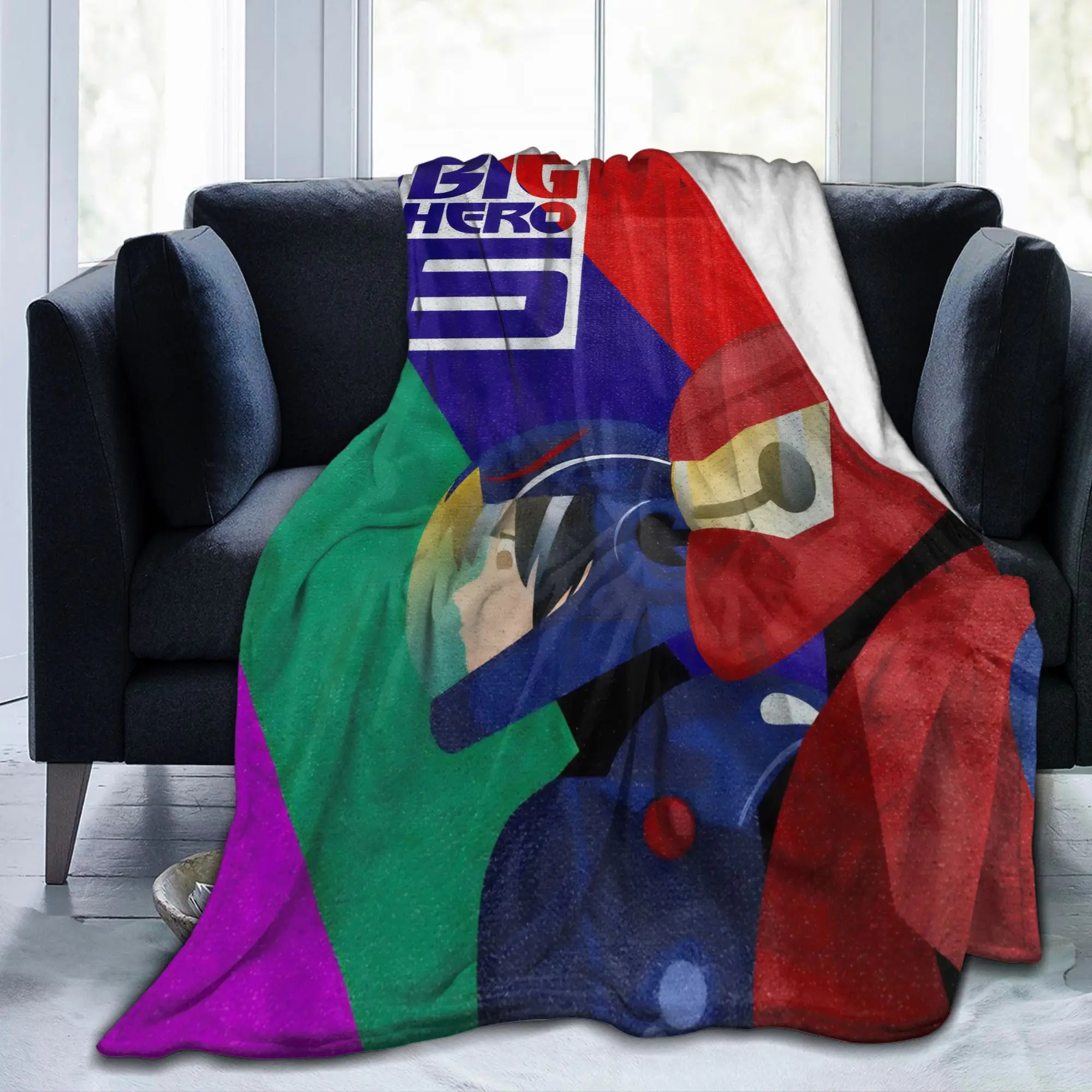 كبير بطل Baymax درع بطانية هيرو حمادا الصوف خمر بطانية رمي دافئة للمنزل الخريف/الشتاء الأريكة #2