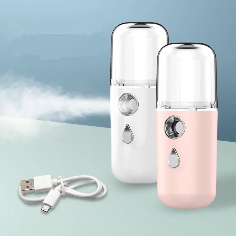 30ml USB Mini Mist Facial Steamer Steaming Skin Humidifier Ozone Sterilization Lonic Aromatherapy Facial Sprayer Steamer VIP