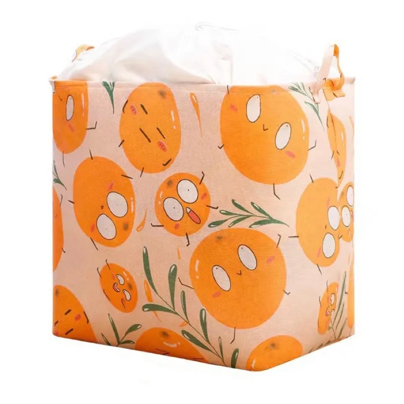 

Корзина для хранения грязной одежды из бытовой ткани, круглая корзина для хранения из хлопка и льна, корзина для грязной одежды, игрушки, сетка для хранения различных вещей