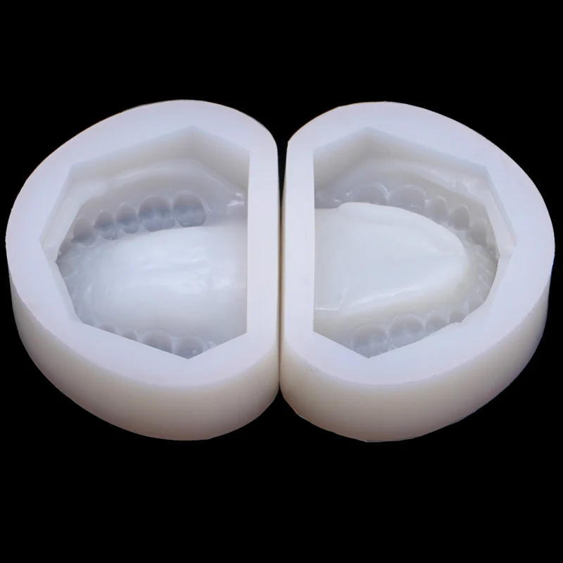 2Pcs Dental Silicone Plaster Model Mold Complete Cavity Block Mould Base Standard Full Teeth Dentistry Equipment