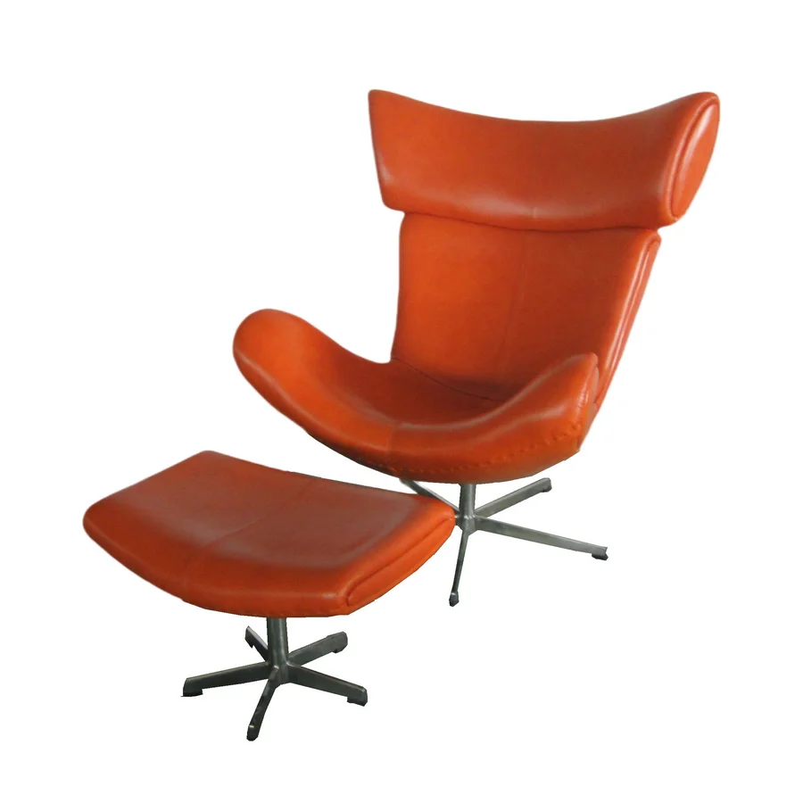 Hotel Black Leather Imola Lobby Arm Chair Comfort Living Room Swivel Lounge Chairs Modern Luxury Design Fiberglass Accent Chair