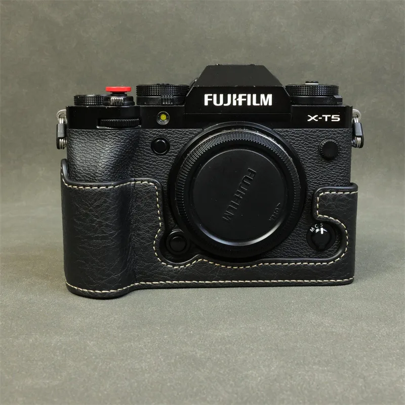 

Защитные чехлы для камеры Fujifilm XT5, кожаные сумки для половины камеры, базовое крепление, противоскользящие чехлы, аксессуары Fuji XT5