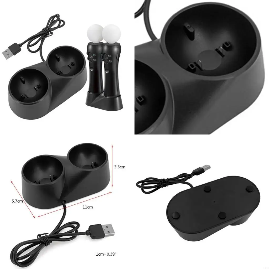 F42D Dual Dock For VR Move Controller Charging Stationfor Motion Controller Black Dock Station