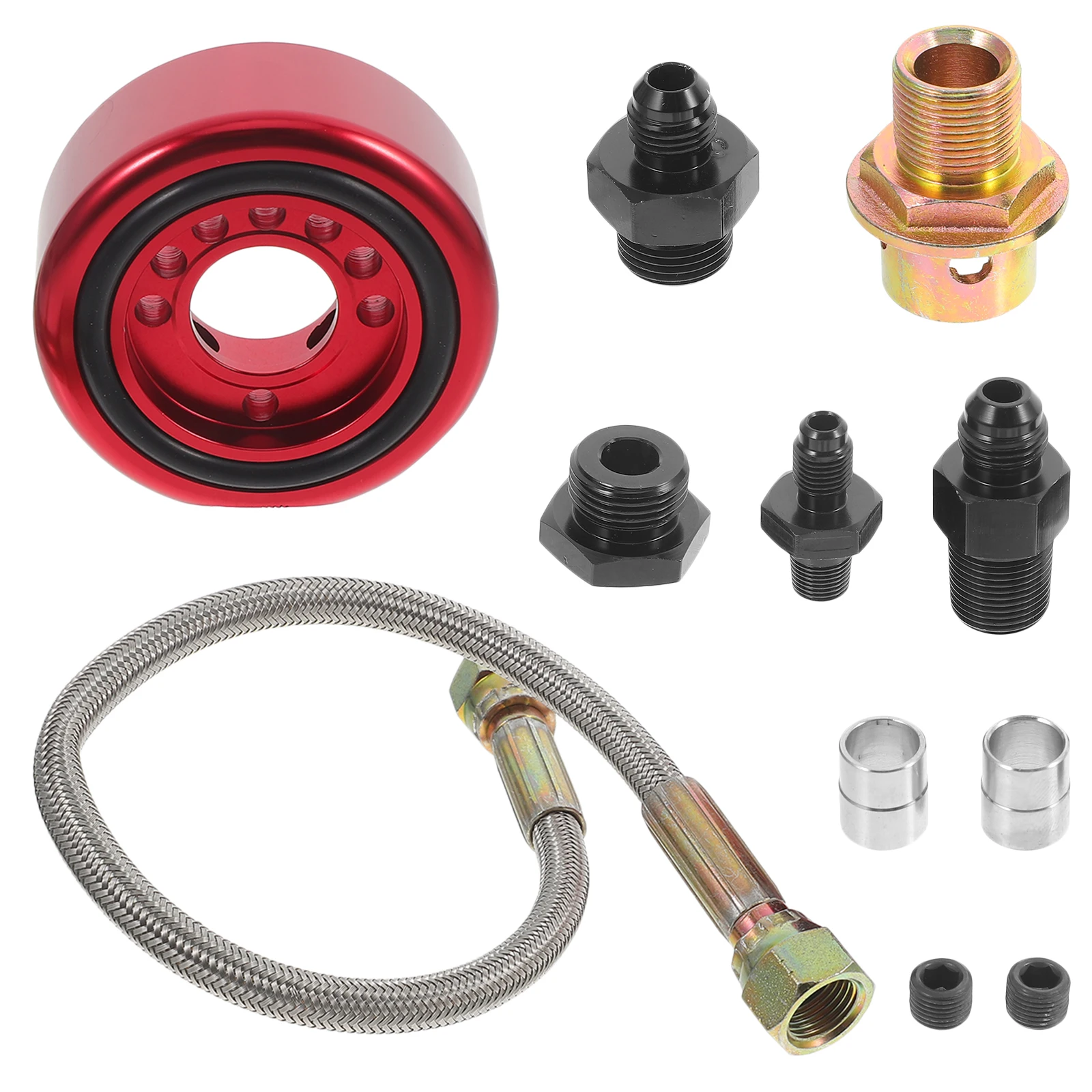 

1 set 1 Set Oil Temperature Gauge Sensor Sandwich Plate Engine Cooler Kit Car Modification High Strength Engine Plate