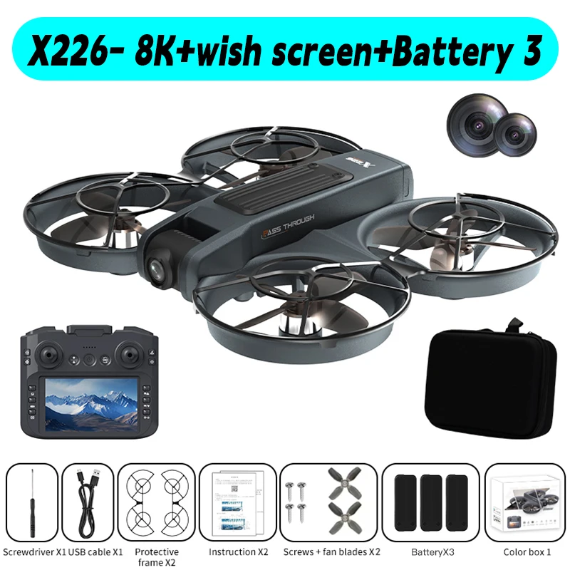 Lenovo Mini Drone X226/X226VR Drones 4K Professionele Afstandsbediening Helikopter Vliegtuig RC Dron Quadcopter Speelgoed Cadeau voor Kinderen