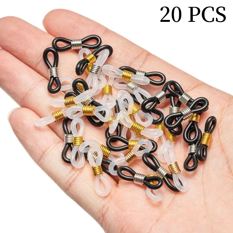 20pcs Glasses Chain Buckle Lanyard Connecting Buckle Spring Silicone Ring Anti-loss Hanging Ring DIY Accessories