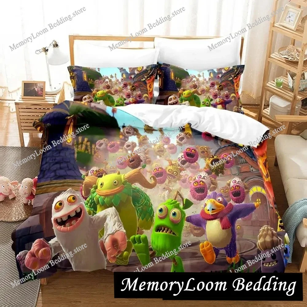 

My Singing Monsters Anime Bedding Set Single Twin Full Queen King Size Duvet Cover Set for Adults Boys Bedroom 2025
