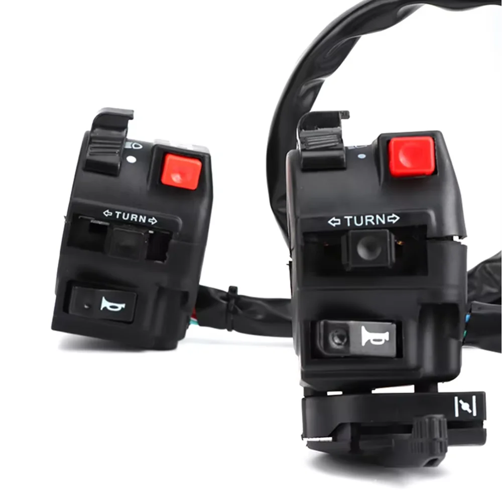Ensemble de commutateurs multifonctions pour moto, 7/8 pouces, 22mm, 5 fonctions, clignotant gauche, klaxon, démarrage, starter, pour ATV/Quad