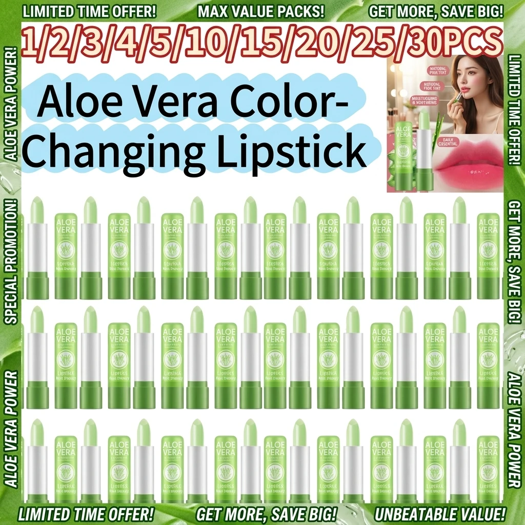 1/5/10/20/30PCS Moisturizing Aloe Color Changing Lipstick Long Term Moisturizing and Moisturizing Lipstick Lip Color Lip Care