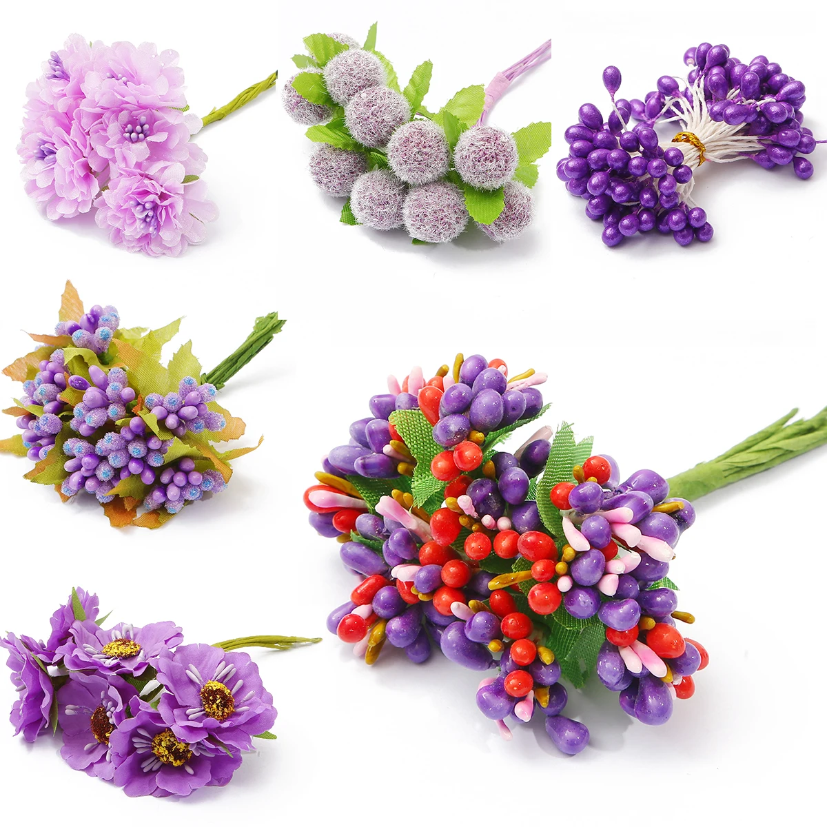 Lila künstliche Blumen simuliert Blumenstrauß Laverder Pflanzenblatt für Hochzeit Blumenzubehör Tischdekoration Party Home Decor – Detail 13