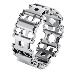 Multifunction Tool Bracelet Tread Bracelet Stainless Steel Bolt Driver Tools Kit Wearable Bike Multitool Outdoor Tool