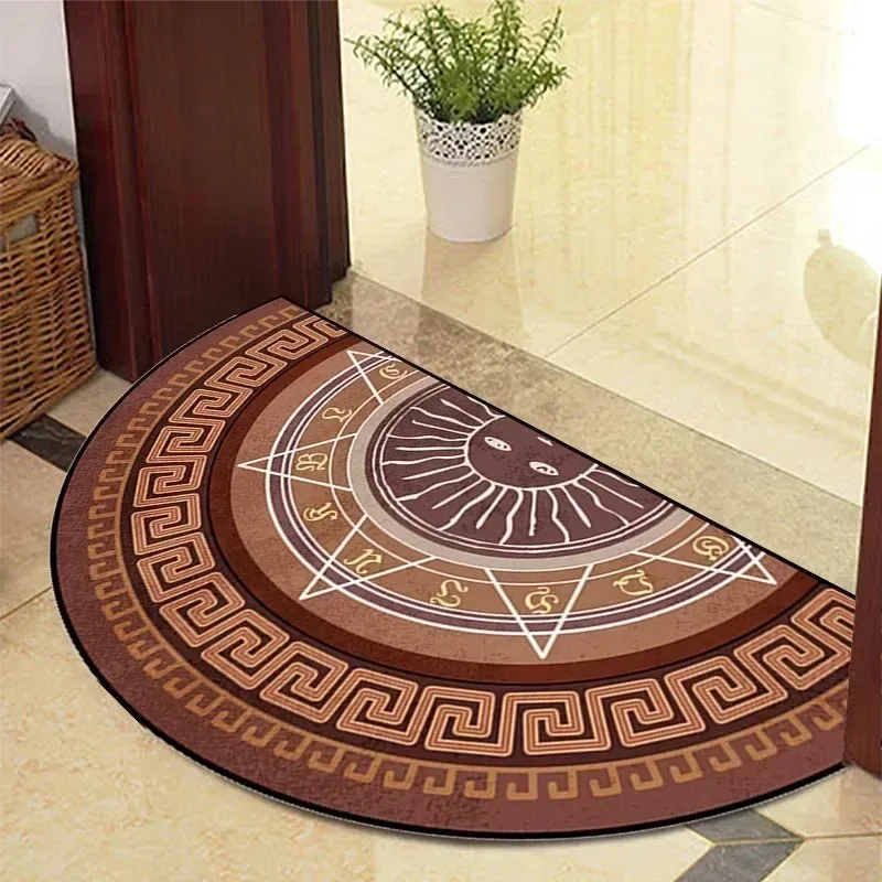 VIKAMA Persian-Style Half-Round Carpet Is Suitable For Entrance Hall, Bathroom, Providing Soft And Comfortable Home Decoration.