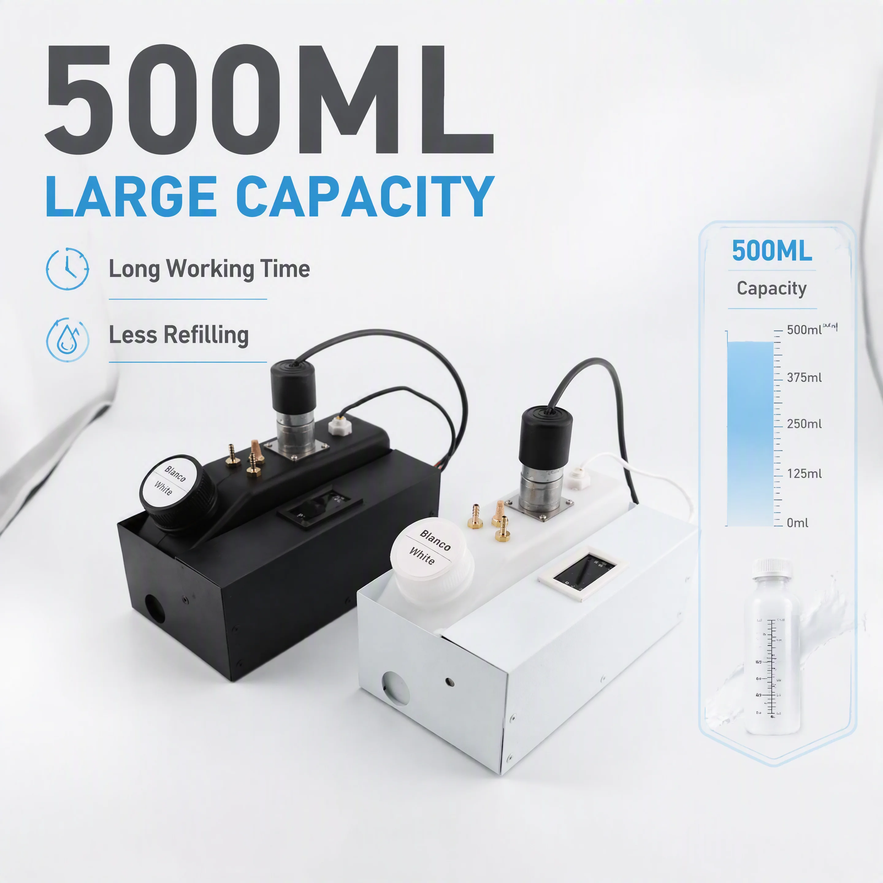 500ML White Ink Tank for DTF DTG UV Printer Automatic Stirrer Sound Light Ink Shortage Alarm Air Filter Dual Ink Outlet