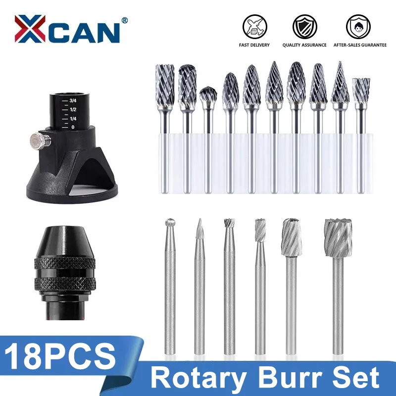 

XCAN Abrasive Tool Rotary Burr Rotary File,HSS Router Bit,Drill Locator,Drill Chuck Adapter for Dremel Rotary Drill Tool