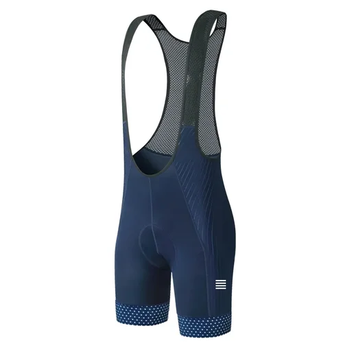 Imagen 2 del producto Pantalones cortos con pechera para ciclismo para hombre, pantalones cortos antipérdida para montar en bicicleta de montaña profesional, pantalones cortos de ciclismo al aire libre en blanco y azul para mujer