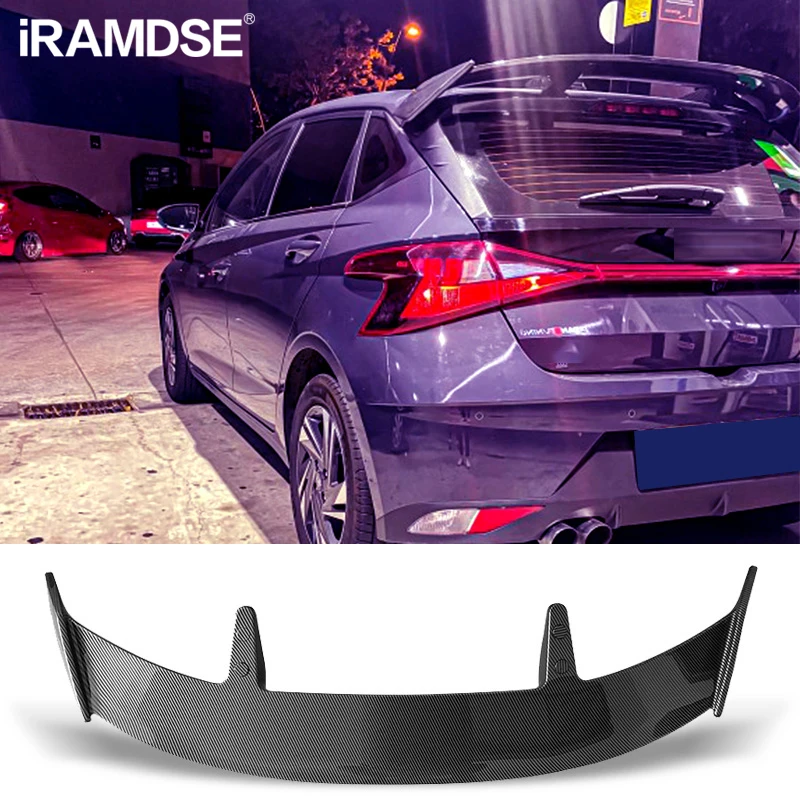 Spoiler for Hyundai i20 Carbon Surface ABS Material Car Type TE Rear Windshield Trunk Wing