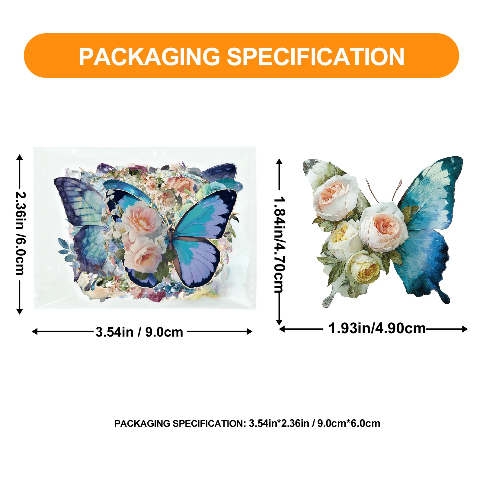 

10/30/56PCS Cartoon Colorful Butterfly Flower Creative PET Sticker DIY Laptop Luggage Skateboard Graffiti Decals Fun for Kid