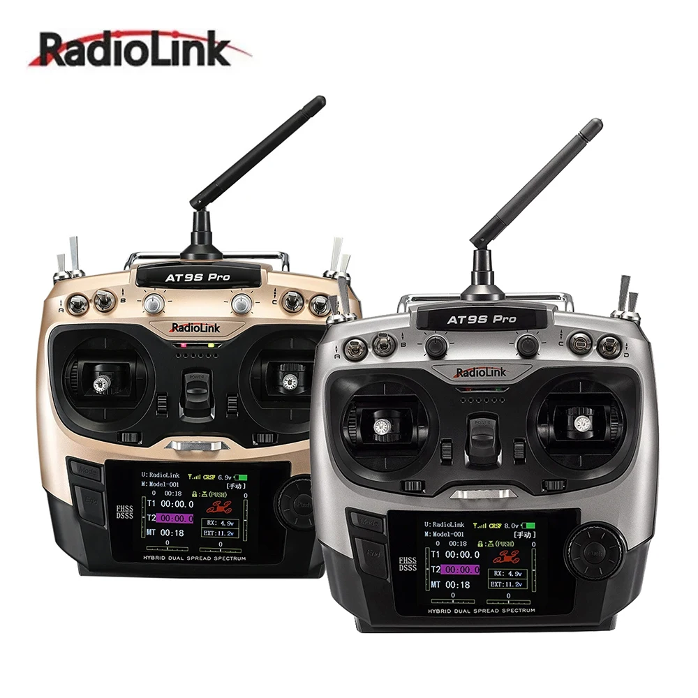 

RadioLink AT9S PRO 2,4G 12-канальный передатчик DSSS FHSS с приемником R9DS для радиоуправляемого вертолета с неподвижным крылом FPV Дрон дальнего действия