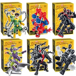 YUANYE Original SpiderMan VENOM Green Goblin Doctor Octopus Peter Parker Black Suit Miles Splicing Action Figures Model Gift
