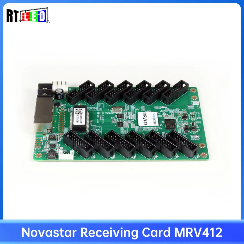 Novastar MRV412-Empfangskarte, vollfarbig, großer LED-Videobildschirm, Kassette, 12 HUB75E-Ports, Schnittstelle, 512 x 512 Pixel, Controller