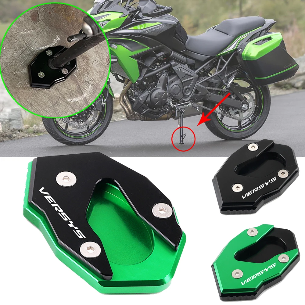 2026 explosions For Kawasaki Versys 300 1000 X300 X250 motorcycle Kickstand Extension Side Sdand Sidestand Enlarge Pad