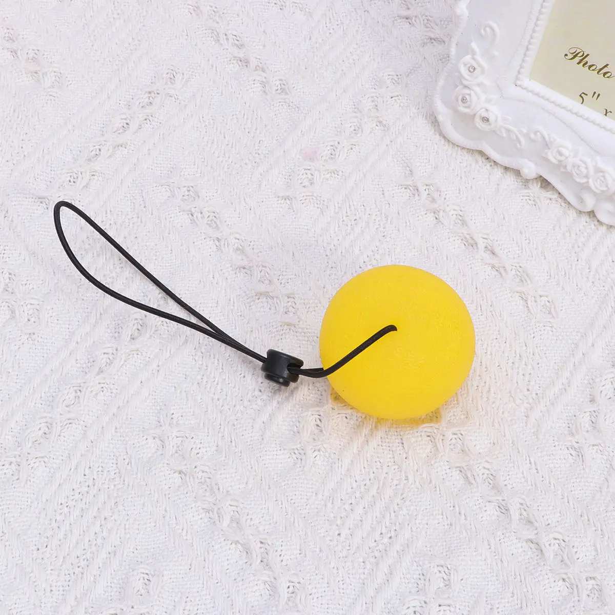 Small Yellow Grip Strengthen Ball String Hand Exercise Squeeze Ball Decompression Fitness Equipment for Stress Relief and Finger