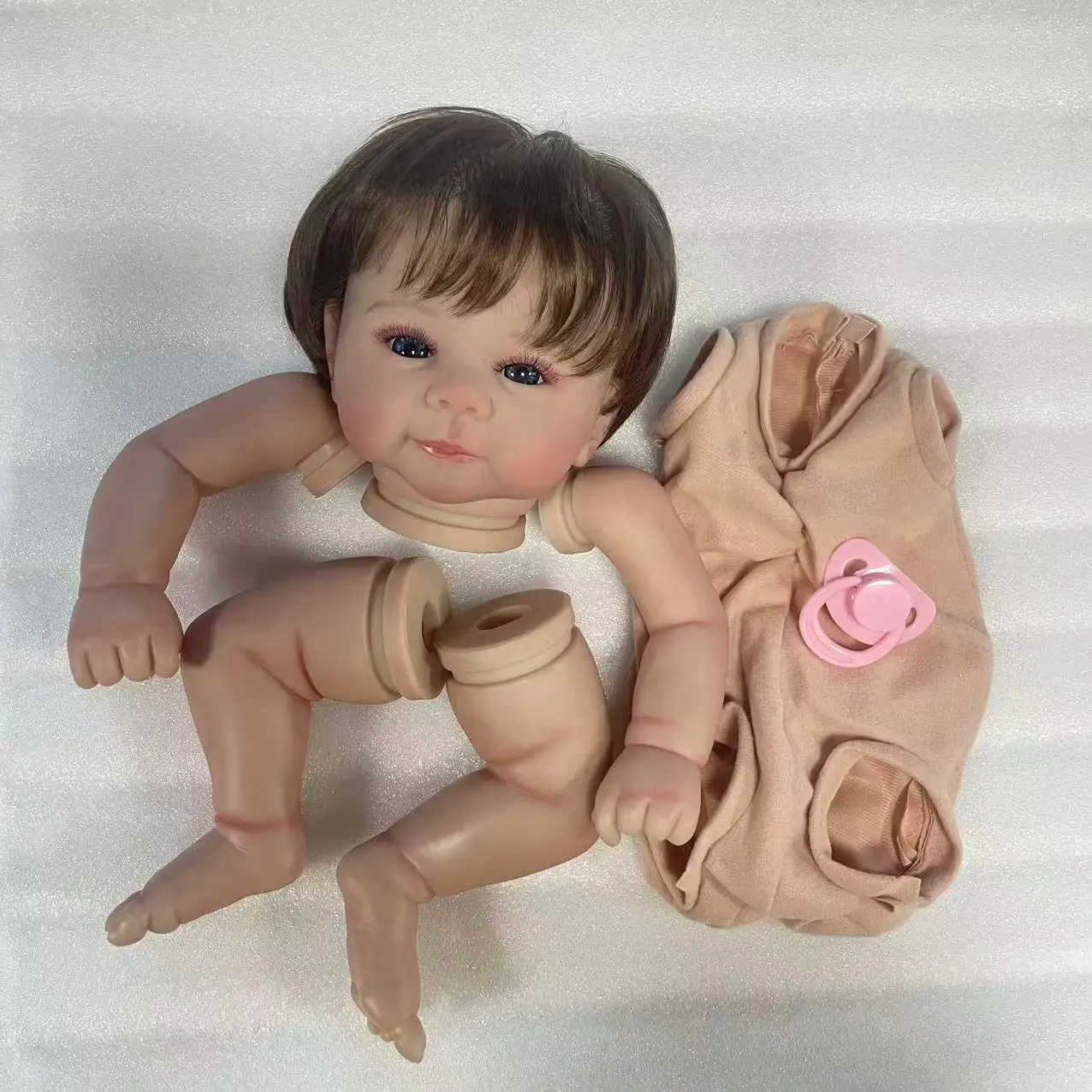 19 inches Already Painted Bebe Juliette Doll Kits With Rooted Hair Vinyl Reborn Doll Unassembled DIY Reborn Doll Kit Gift