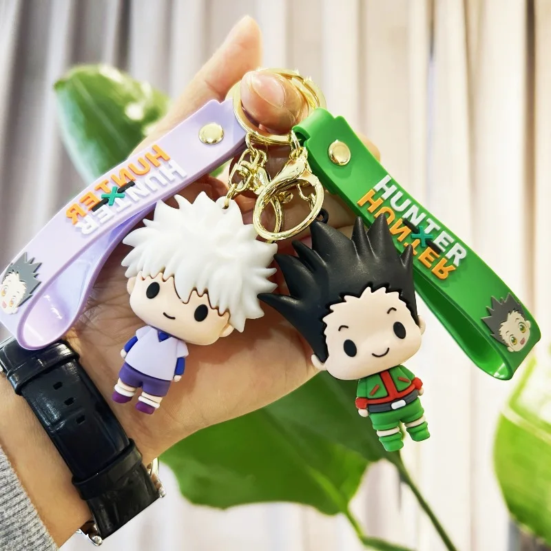 NEW Anime Hunter x Hunter Keychain Cosplay Killua Kurapika Keyrings Resin Pendant Car Bag Key Chain Jewelry Accessories