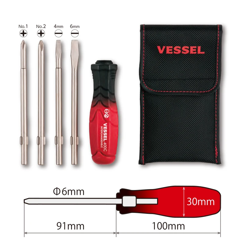 VESSEL TOOL 4 in 1 Screwdrivers With 4 Replacement Bit Set Precision Screwdriver Sets Portable TD-2100