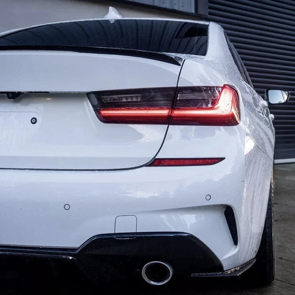 1 Paar Heckstoßstangen-Splitter für BMW 3er Serie G20 G21 M Sport 2019-2022, schwarze ABS-Diffusorlippe – Detail 5