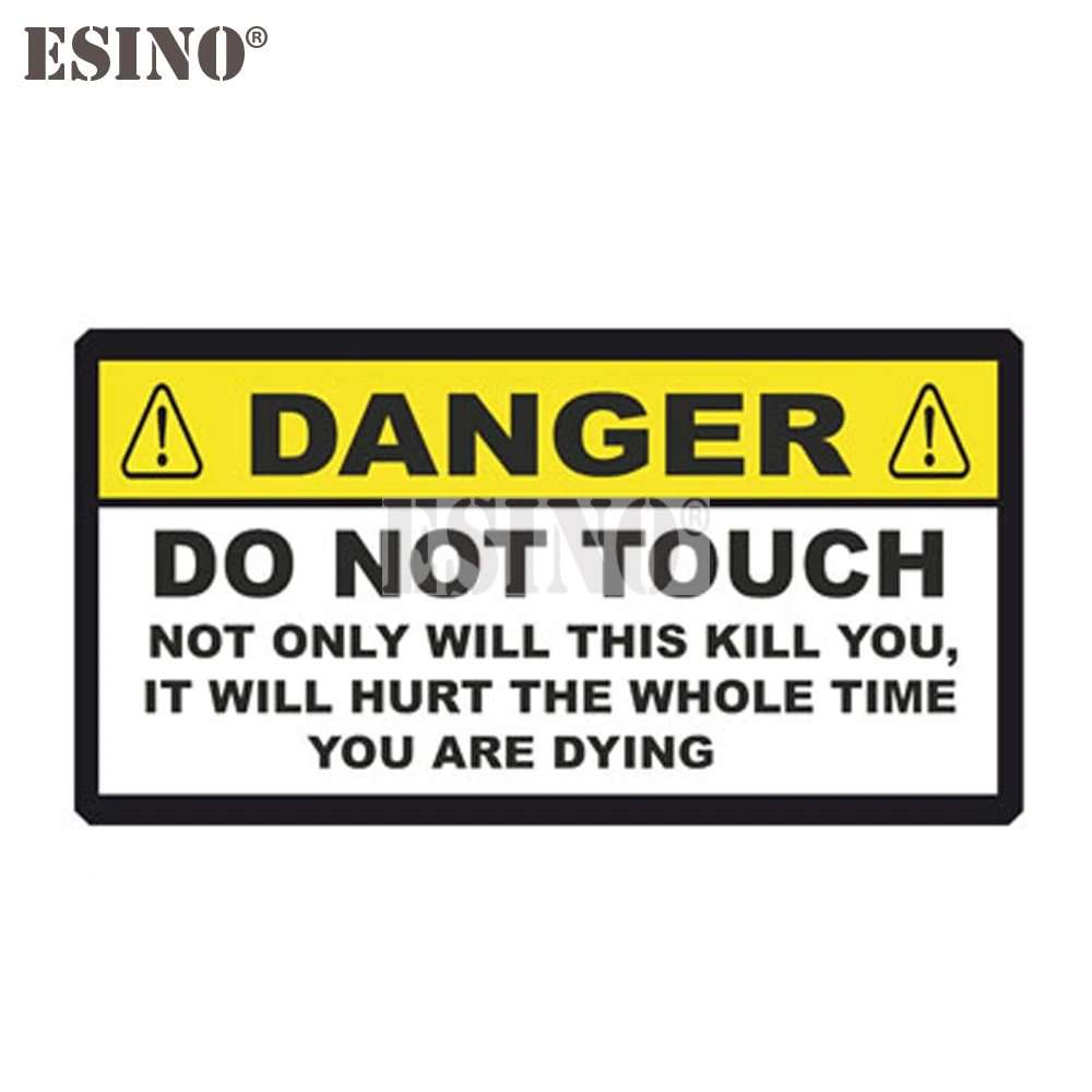 New Funny Warning Danger Don't Touch Car PVC Waterproof Truck Boat Body Sticker Pattern Vinyl Decal