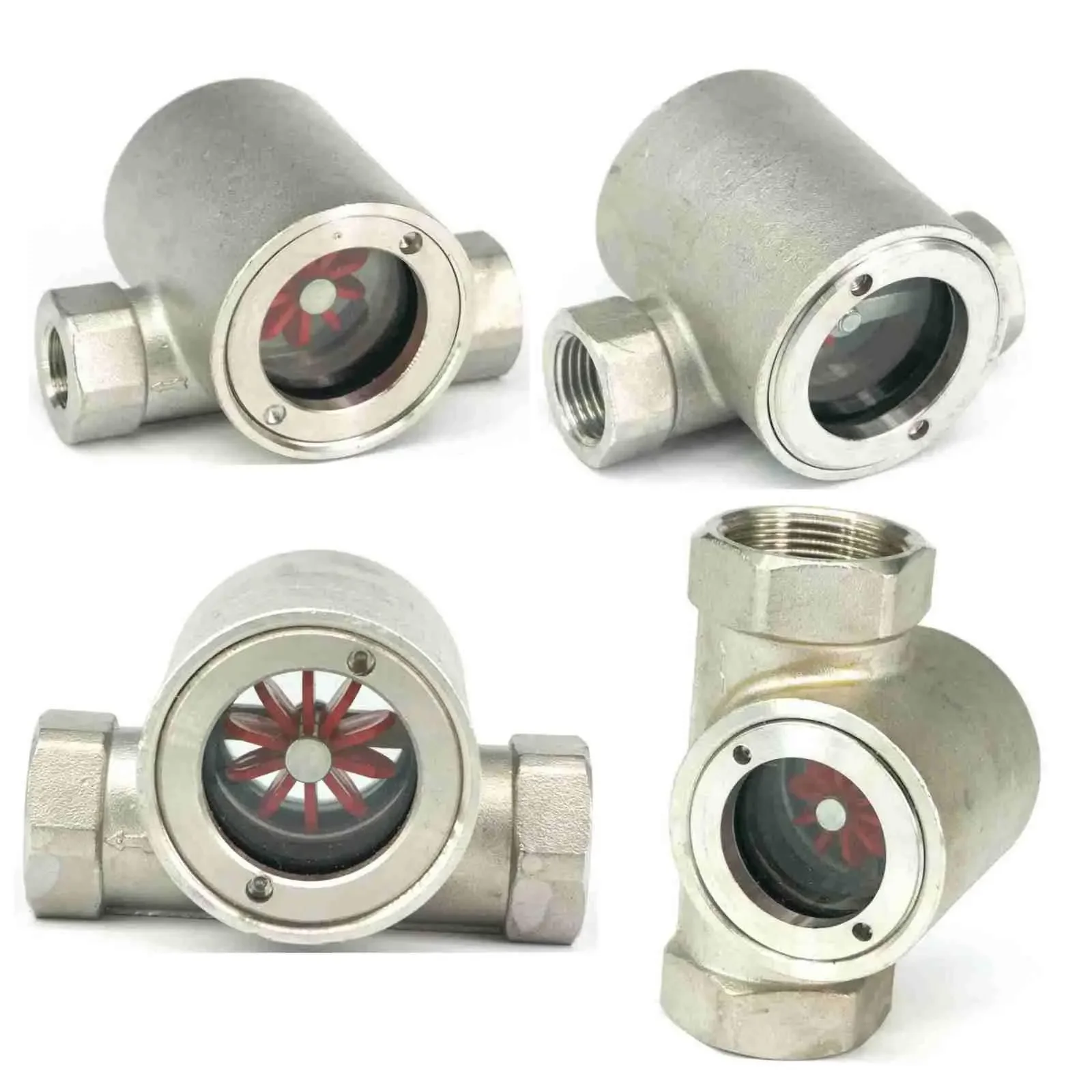 

1/4" 3/8" 1/2" 3/4" 1" 1-1/4" 1-1/2" 2" BSP Standless steel 304 Flow Indicator Eccentric Impeller Mirror Flow Observer Fuel