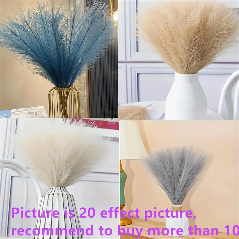 5pcs/lot Fluffy Artificial Flowers Pampas Grass Bouquet for Wedding Home Party Vase Boho Decor Fake Plant Reed Flowers