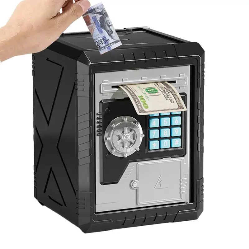 Electronic Piggy Bank Automatic Mini Safe Coines Cash Saving Money Box Password Counter Code Key Lock Coin Bank ATM Child Gift