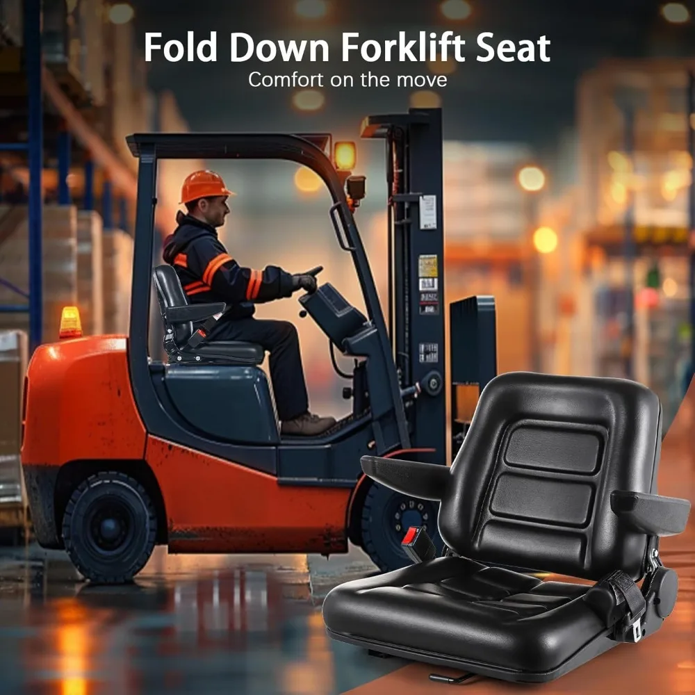 Сиденье для вилочного погрузчика, складное сиденье для трактора с регулируемым углом заднего подлокотника, сиденье для вилочного погрузчика с прорезями для тракторного экскаватора, лыж