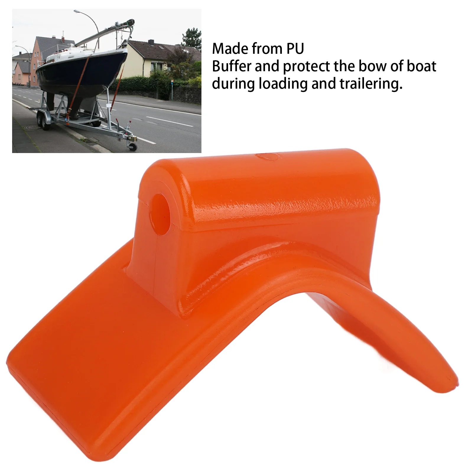 

1PC Boat Trailer Bow Stop 3in Width 1/2in Mounting Hole 5.3in V Span Boat Trailer Bow Stop V Block Orange