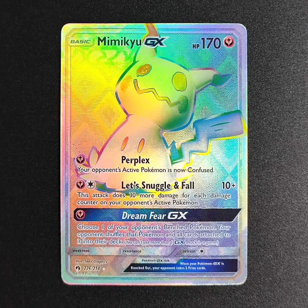 بطاقات مجموعة البوكيمون الإنجليزية PTCG Latias Latios Giratina Zekrom Lugia Rayquaza Mimikyu Sylveon GX بطاقات أنيمي الألعاب الكلاسيكية