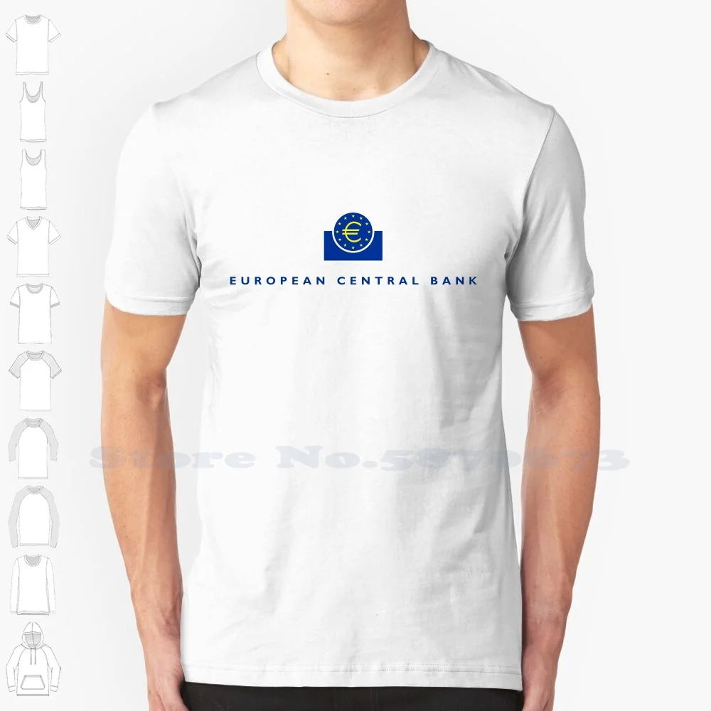 European Central Bank (ECB) Logo High-quality T Shirts Fashion T-shirt New 100% Cotton Tee