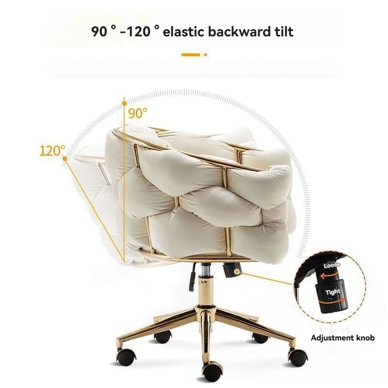 كرسي مكياج، كرسي أظافر لغرفة النوم المنزلية، كرسي دراسة مريح للنساء المستقرة، كرسي كمبيوتر دوار قابل للتعديل