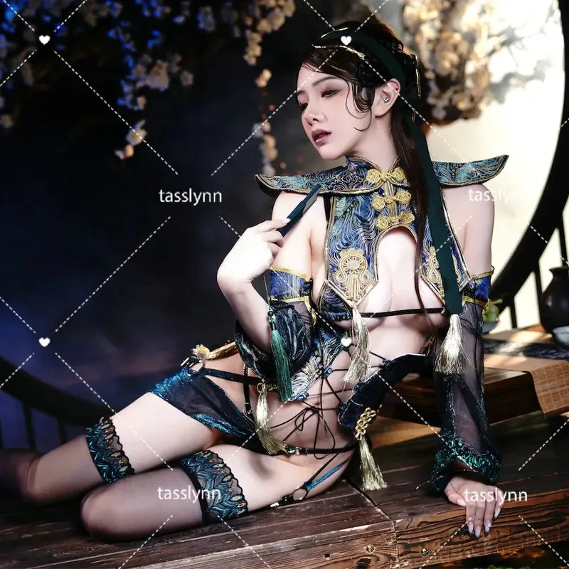 

Зеленая змея косплей Chun Li костюмы для косплея Хэллоуин вечерние Sutorito Faita синее платье Cheongsam костюм на Хэллоуин