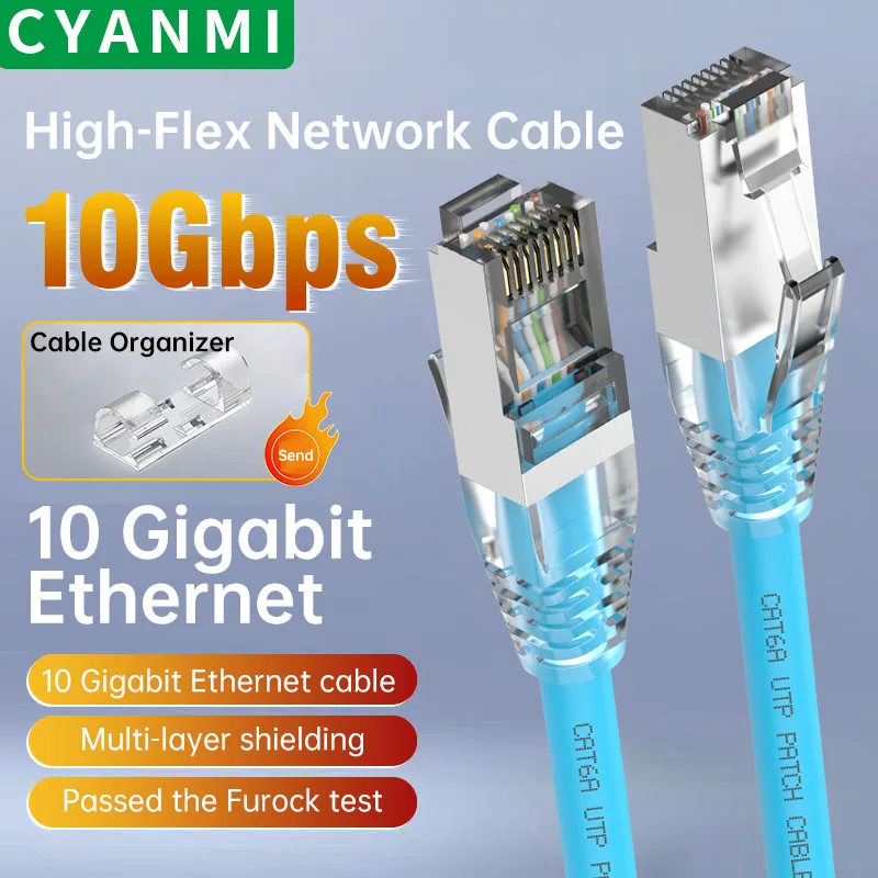 CYANMI Ethernet Cable RJ45 Cat 6A Lan Cable UTP RJ 45 Network Cable for Cat6 Cat6a Compatible Patch Cord for Modem Router Cable