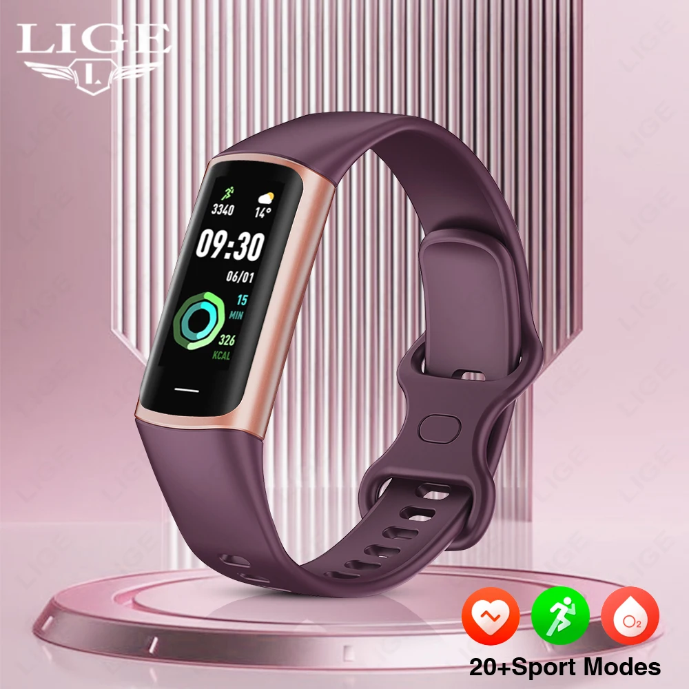 Lige sport smart armband fitness tracker für mann frauen band wasserdicht verbunden telefon tracker männer smart watch für android ios