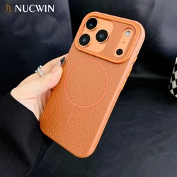 Luxury Leather With Lychee Texture Magnetic Phone Case for iPhone 17 Pro Max 16 15 14 13 12 11 Pro Max Plus 11 Shockproof Cover