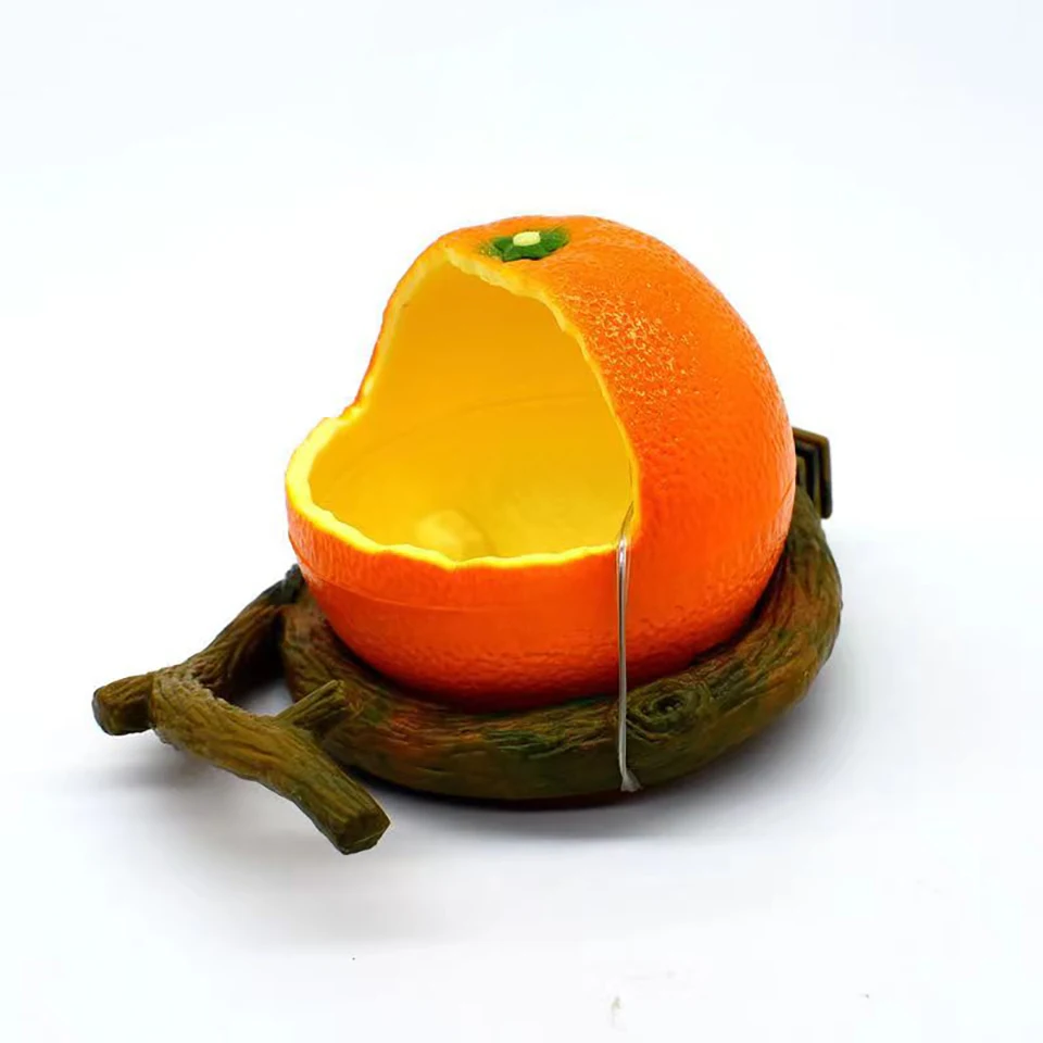 Orange Bird Food Box Fruit and Vegetable-shaped Food Box Tiger Skin Cockatiel Bird Food Box Anti-splash Parrot Feeder