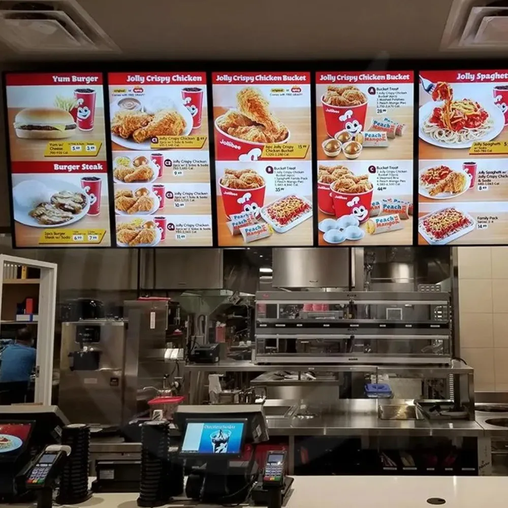 Custom LED Light Box Sign Backlit Menu Board Illuminated Poster Display Ultra-Thin Poster Hanging Sign Restaurant Burger Shop