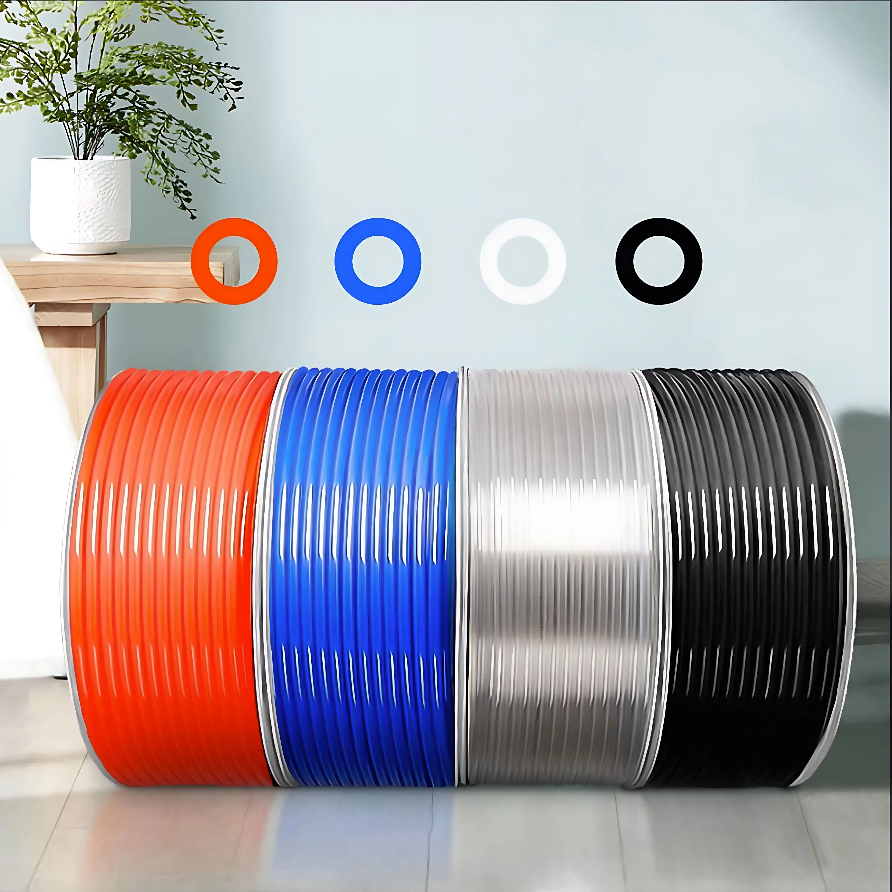 Pneumatic PU Hose 4 6 8 10 12mm OD | 10 20 50 100m Length | Blue Clear Orange Black Flexible Air Tubing Pipe for Air Compressor