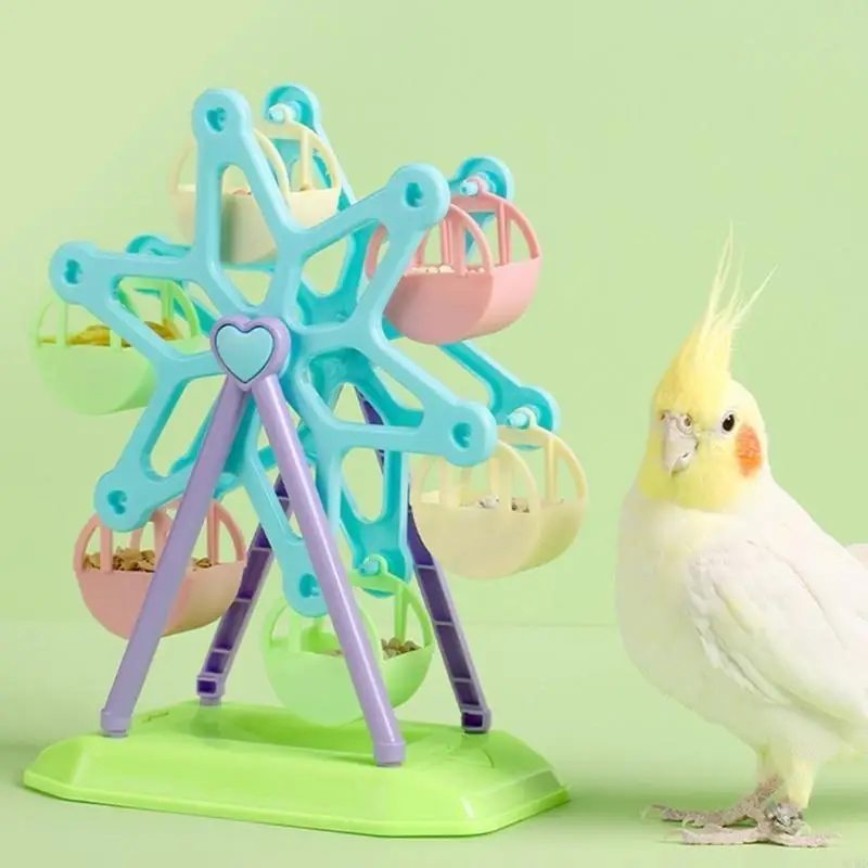 97QD Bird Ferris Wheel Toy, Parrots Cage Toy Foraging Wheel Toy for Budgies Parrot