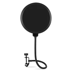 Microphone Pop Filter Studio Recording Dual Layer Pop Sound Filter Flexible Wind Screen for AM8T K688 K669 BM88 Mic Accessories