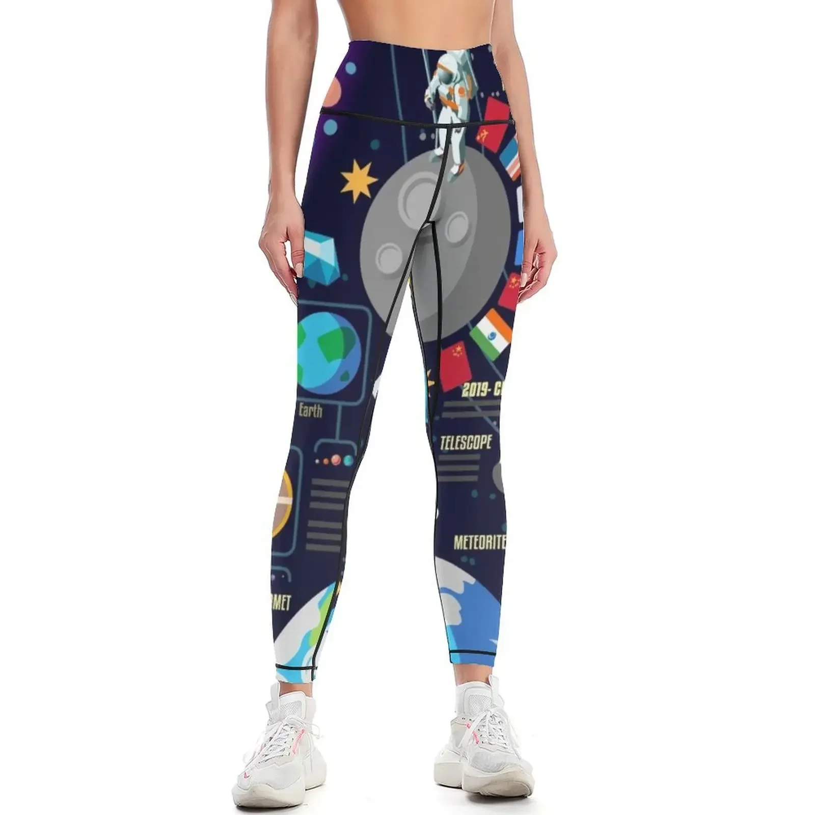 

Space Universe Infographics Big Bang Leggings sports woman gym gym womans gym clothing active wear Womens Leggings